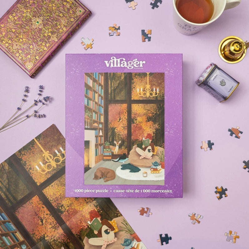 Jan Van Haasteren The Library Jigsaw Puzzle - 1000 Pieces, Comic Style, Fun For All Ages