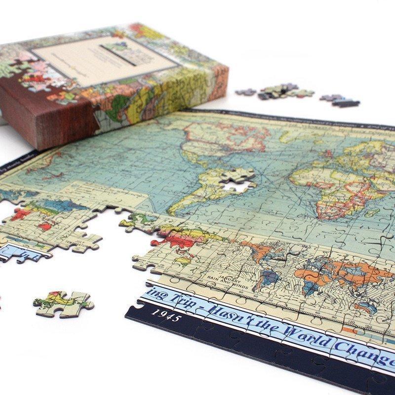 Vintage French Puzzle Game, Puzzle Pieces, Political Geographical