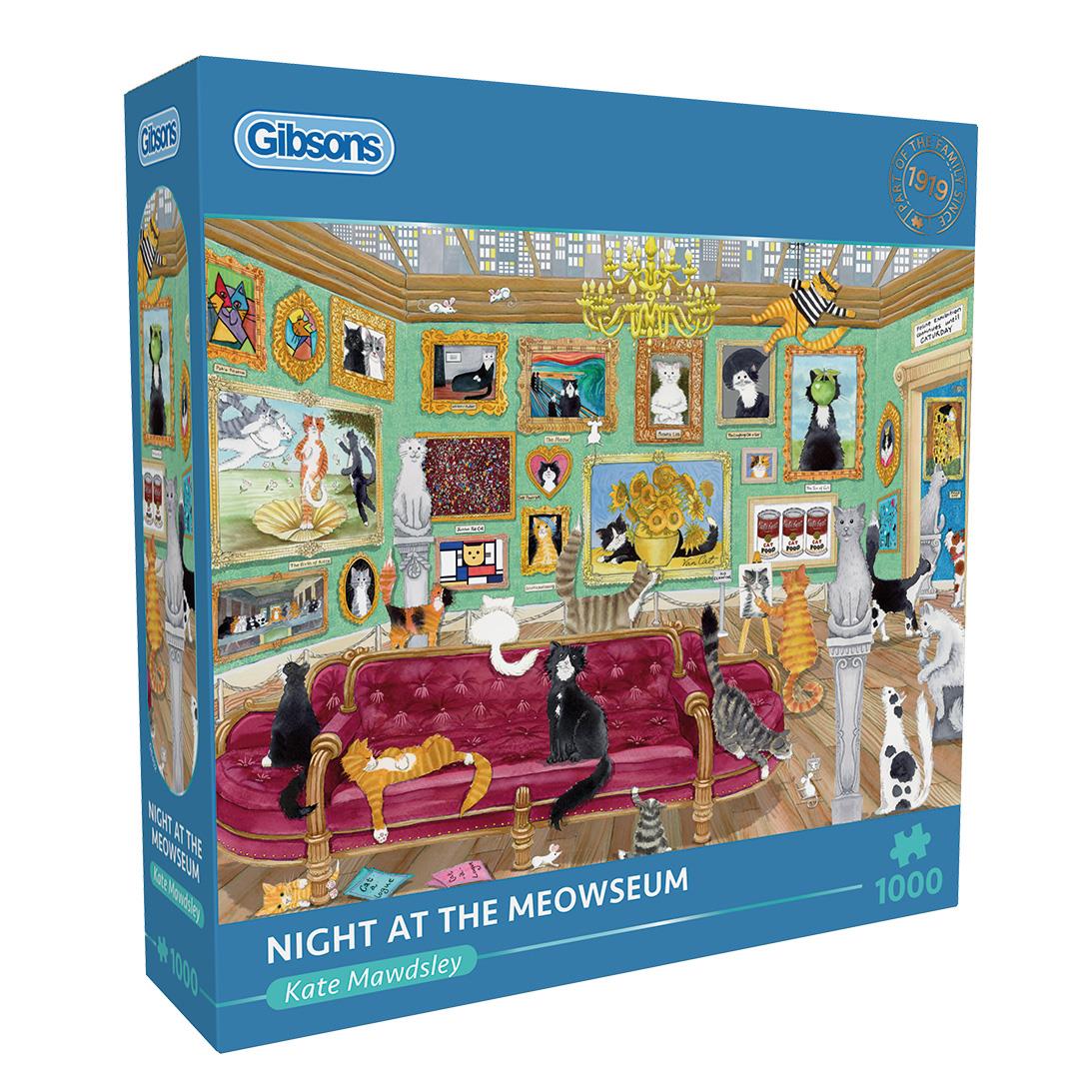 Night at the meowseum 1000 Piece Jigsaw Puzzle