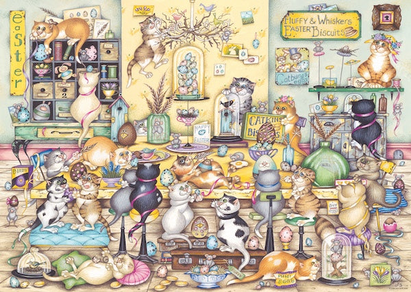 ビッグハンドキャット Crazy Cats No.20 Easter Eggstravaganza 1000 Piece Jigsaw Puzzle