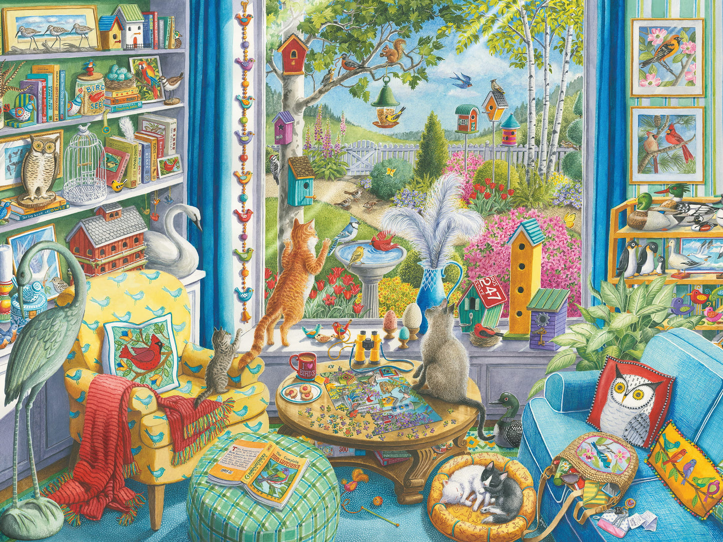 The Bird Watchers 750 Piece Large Format Jigsaw Puzzle
