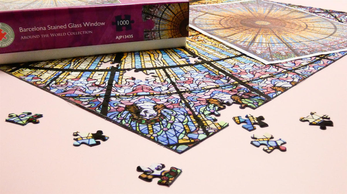 Barcelona Stained Glass Window 1000 Piece Jigsaw Puzzle – All Jigsaw ...