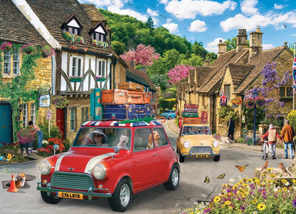 Travelling Mini Cooper by Leann Kate 1000 Piece Jigsaw Puzzle