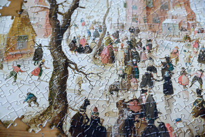 A Winter Scene with Skaters near a Castle - National Gallery 500 Piece Circular Jigsaw Puzzle