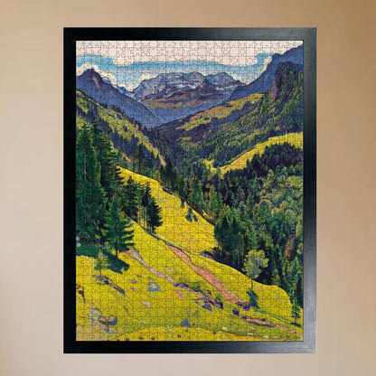 Das Kiental mit dem Blüemlisalp-Massiv – Nationalgalerie 1000-teiliges Puzzle