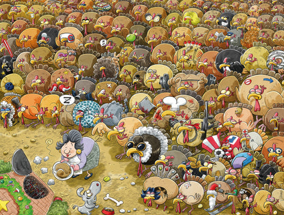 Weihnachtschaos auf der Turkey Farm – Nr. 3, 1000- oder 500-teiliges Puzzle