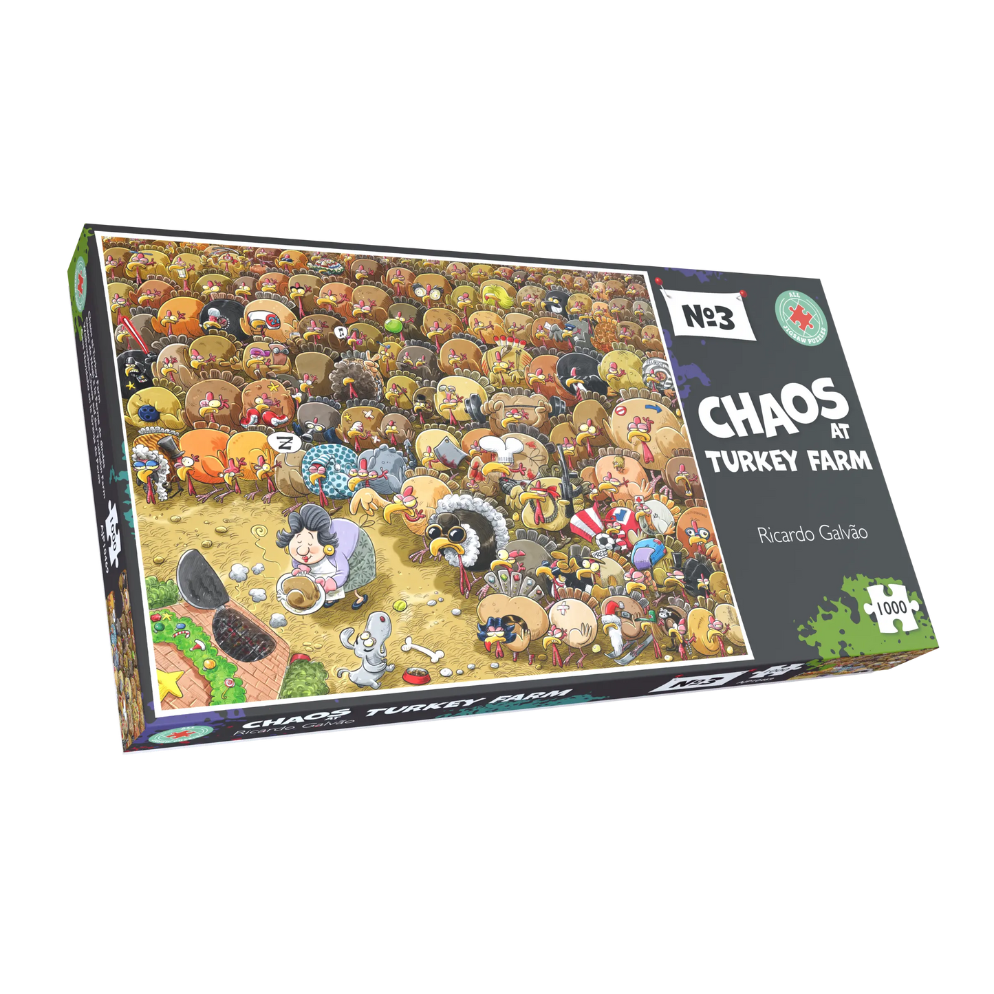 Weihnachtschaos auf der Turkey Farm – Nr. 3, 1000- oder 500-teiliges Puzzle