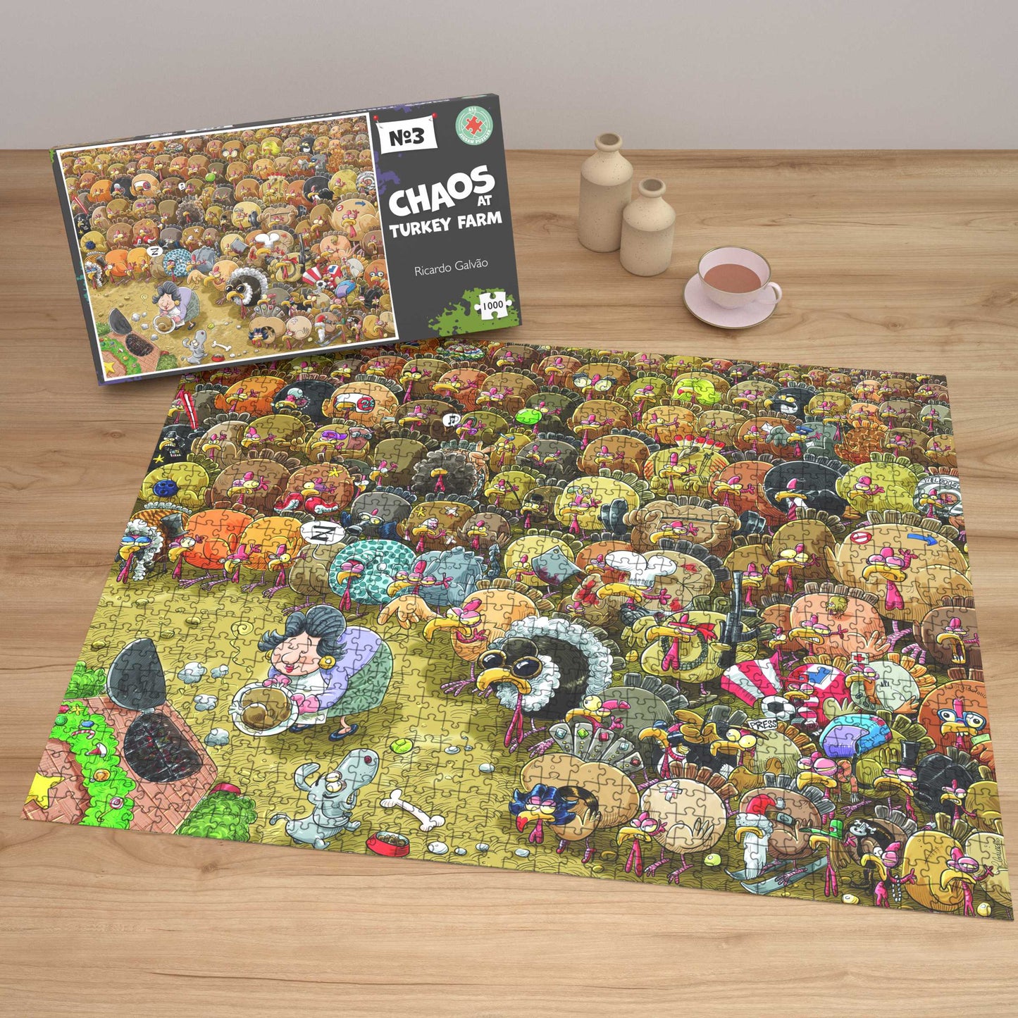 Weihnachtschaos auf der Turkey Farm – Nr. 3, 1000- oder 500-teiliges Puzzle