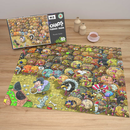 Weihnachtschaos auf der Turkey Farm – Nr. 3, 1000- oder 500-teiliges Puzzle