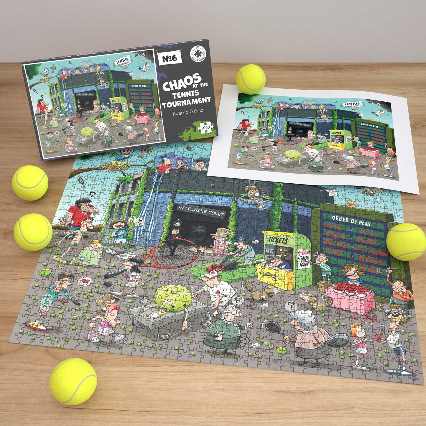 Chaos at the Tennis Tournament 1000 Piece Jigsaw Puzzles - Chaos No.6
