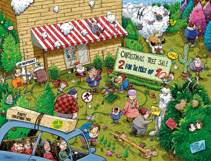 Chaos at Christmas Tree Farm - No. 10 1000 or 500 Piece Jigsaw Puzzle