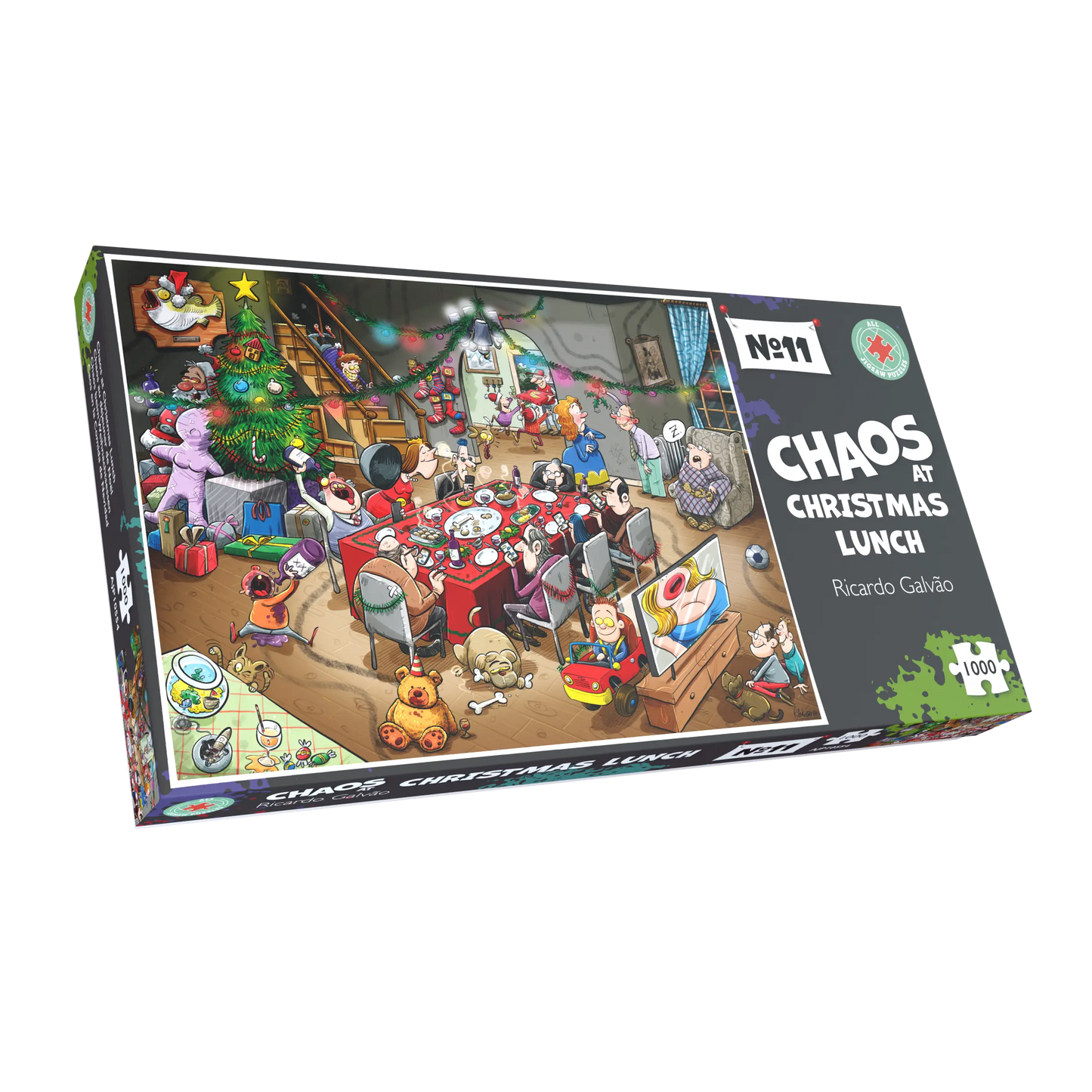 Chaos at Christmas Lunch - No. 11 1000 or 500 Piece Jigsaw Puzzles
