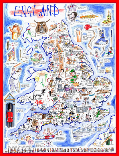 Karte von England – Tim Bulmer, 1000-teiliges Puzzle