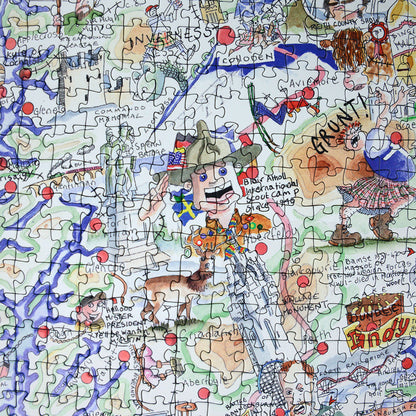 Tim Bulmer's Sussex Map Jigsaw & Tea Towel Gift Bundle
