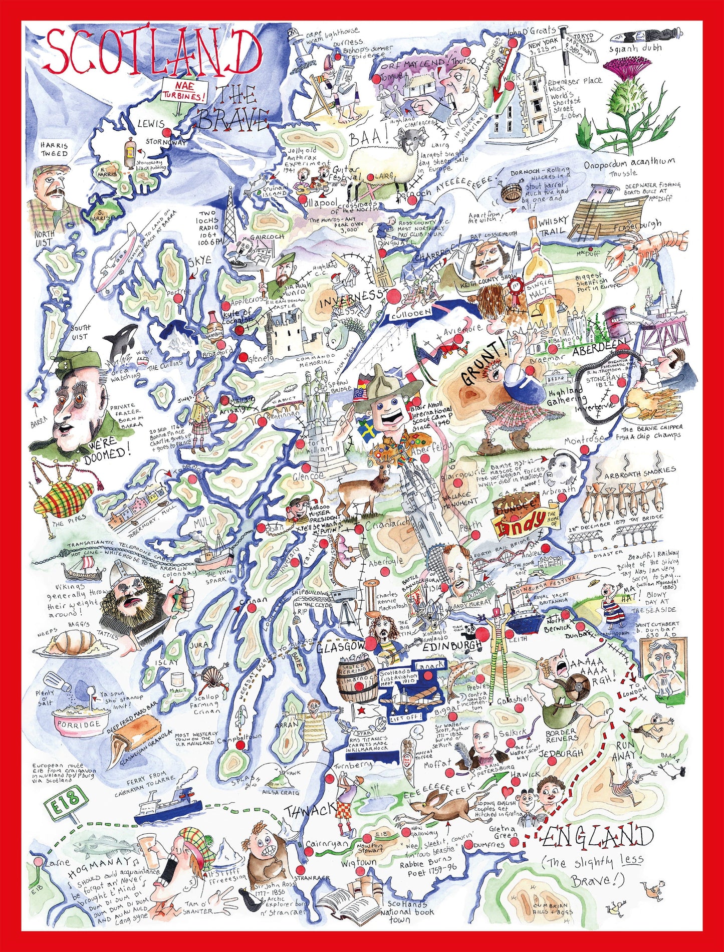 Tim Bulmer's Sussex Map Jigsaw & Tea Towel Gift Bundle