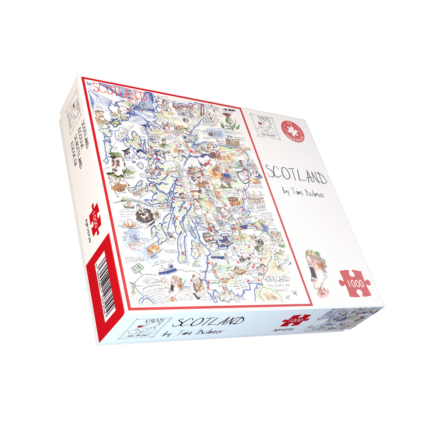Karte von Schottland – Tim Bulmer, 1000-teiliges Puzzle