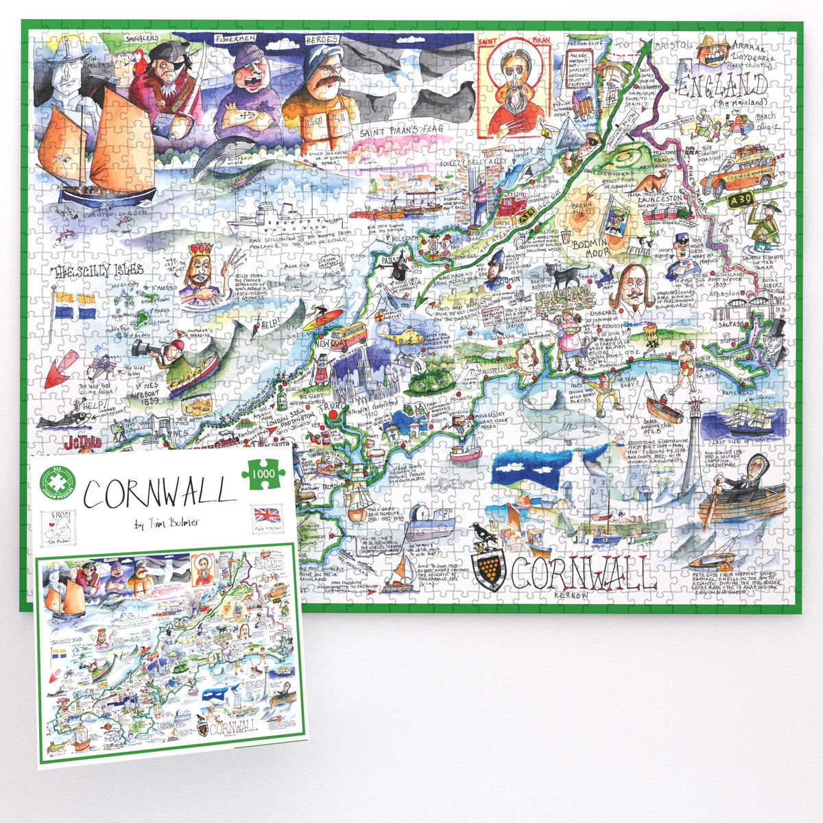 Carte des Cornouailles - Puzzle Tim Bulmer 1000 pièces