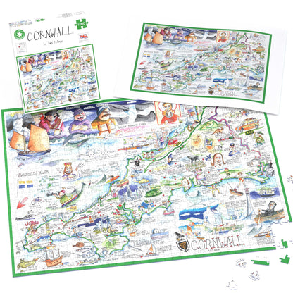 Carte des Cornouailles - Puzzle Tim Bulmer 1000 pièces