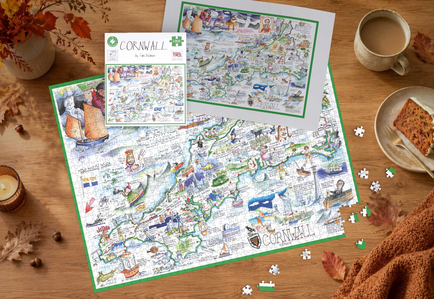 Carte des Cornouailles - Puzzle Tim Bulmer 1000 pièces