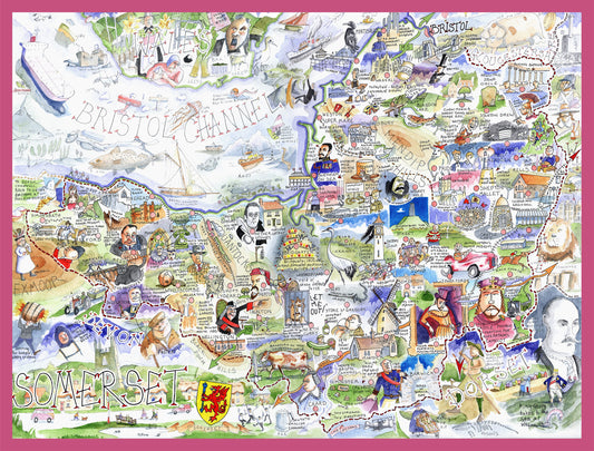 Map of Somerset - Tim Bulmer 1000 Piece Jigsaw Puzzle