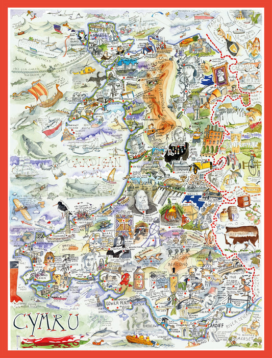 Tim Bulmer Map of Wales - 1000 Piece Jigsaw Puzzle