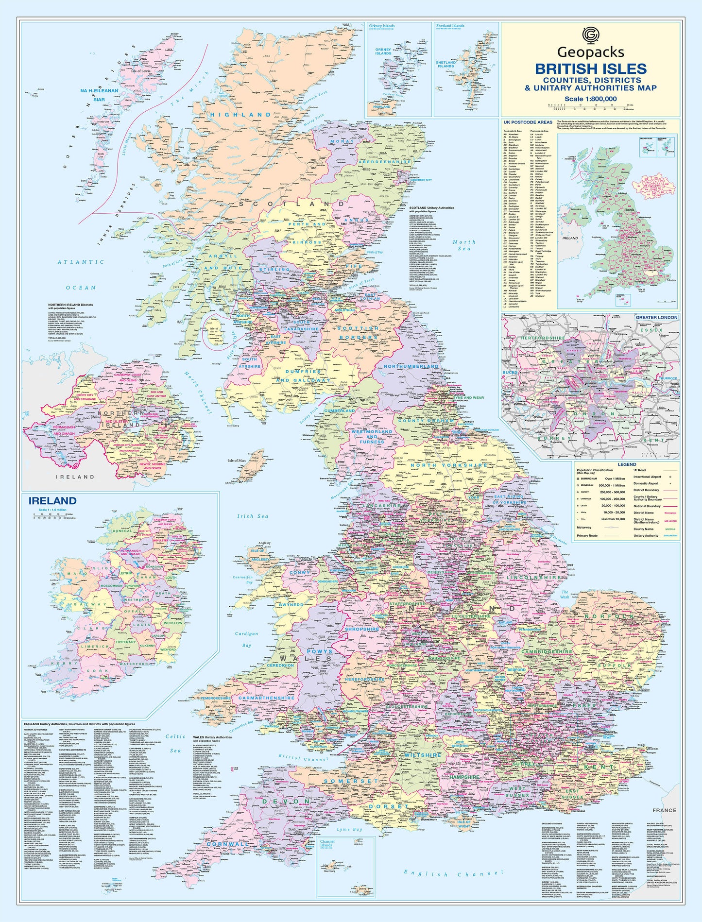 Puzzle 1000 pièces : Carte des comtés des îles britanniques