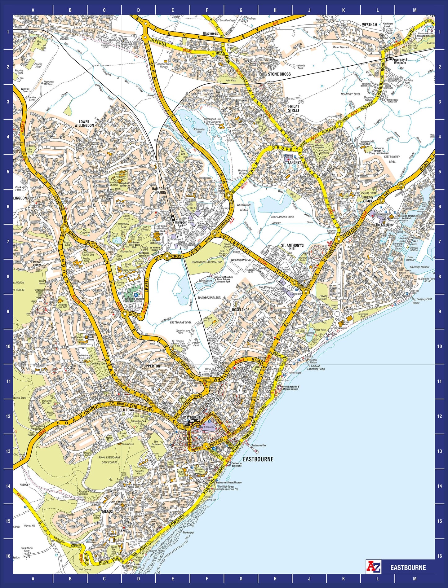 Carte d'Eastbourne de A à Z, puzzle de 1000 pièces