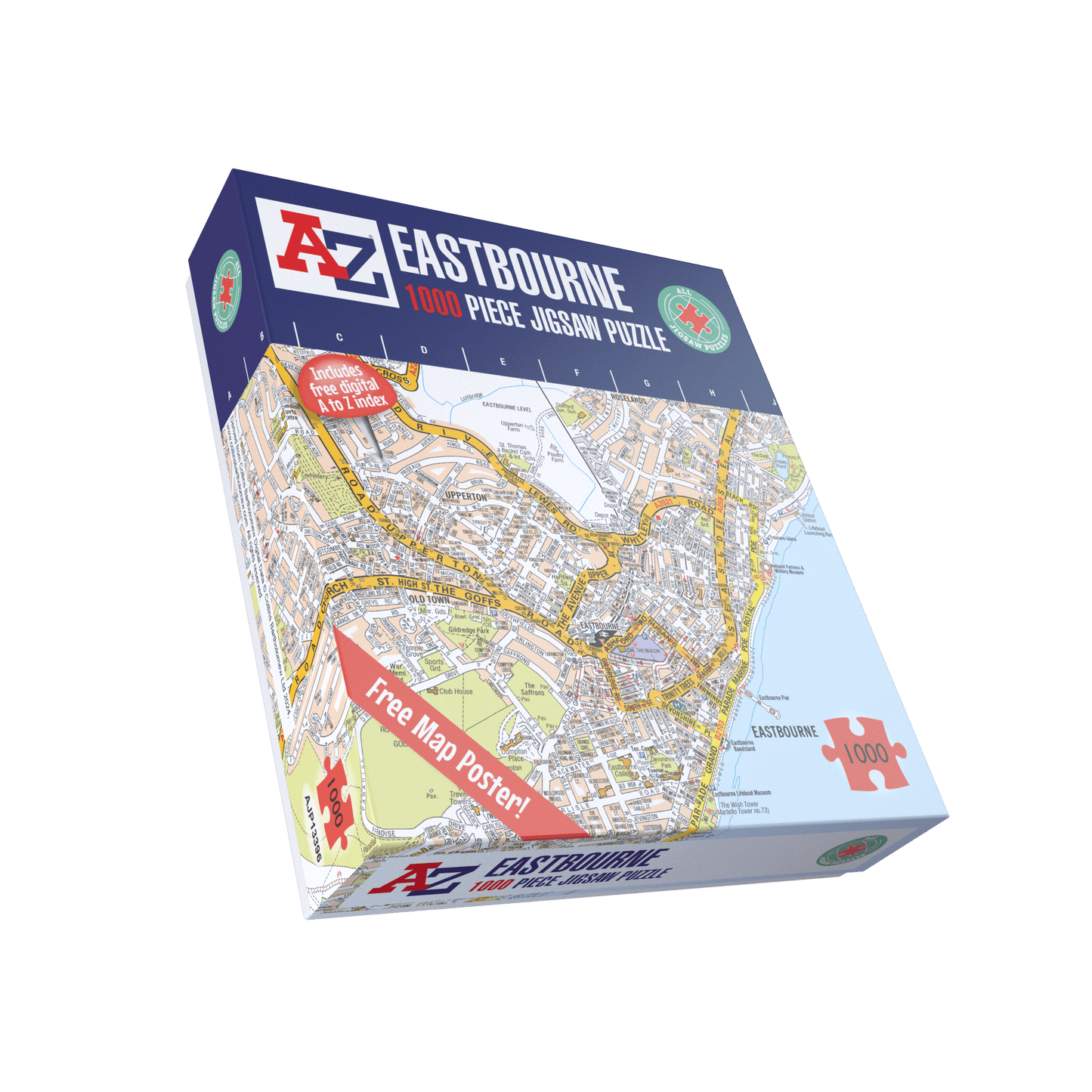 Carte d'Eastbourne de A à Z, puzzle de 1000 pièces
