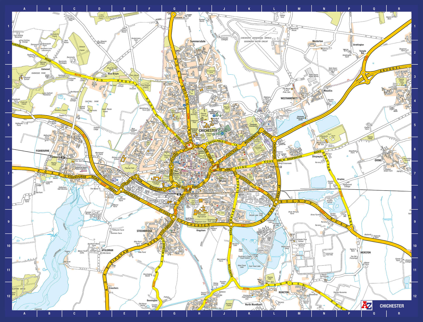 Puzzle 1000 pièces de la carte de Chichester de A à Z