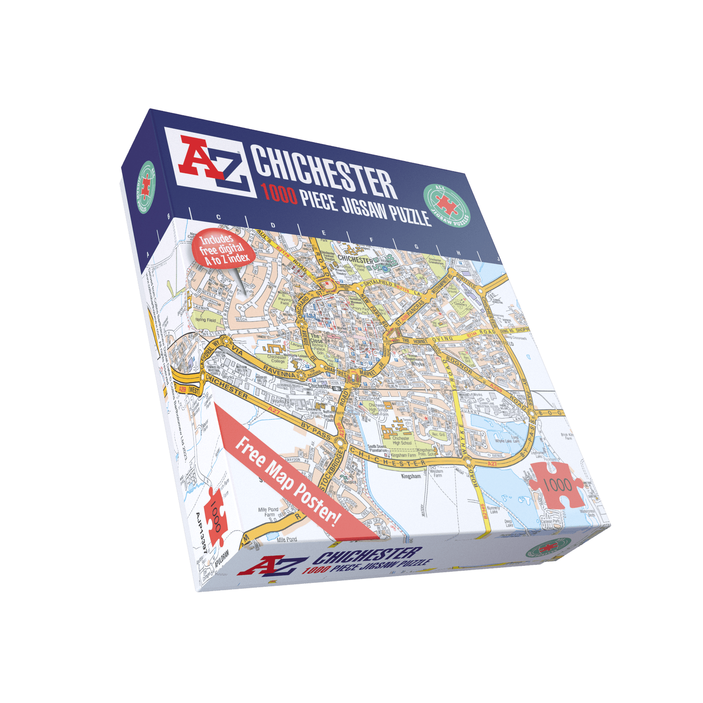 Puzzle 1000 pièces de la carte de Chichester de A à Z