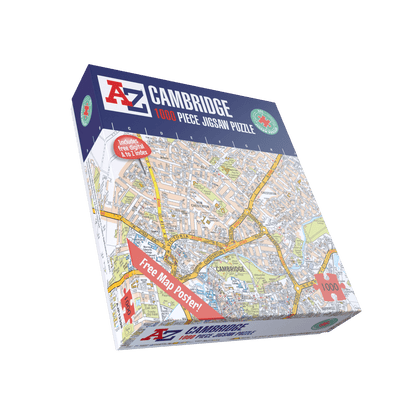 Puzzle 1000 pièces de la carte de Cambridge de A à Z
