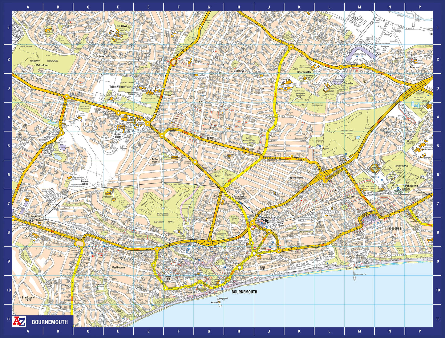 Puzzle 1000 pièces de la carte de Bournemouth de A à Z