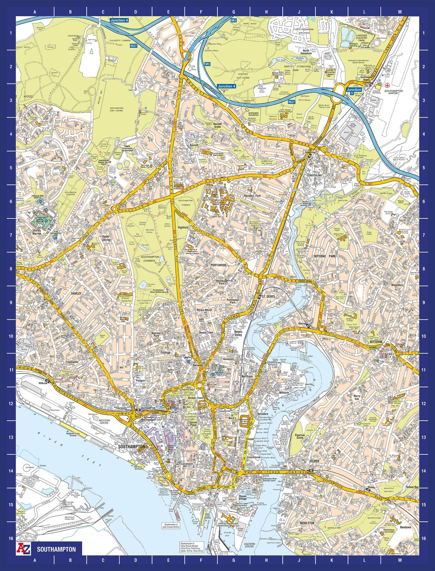 Carte de Southampton de A à Z, puzzle de 1000 pièces