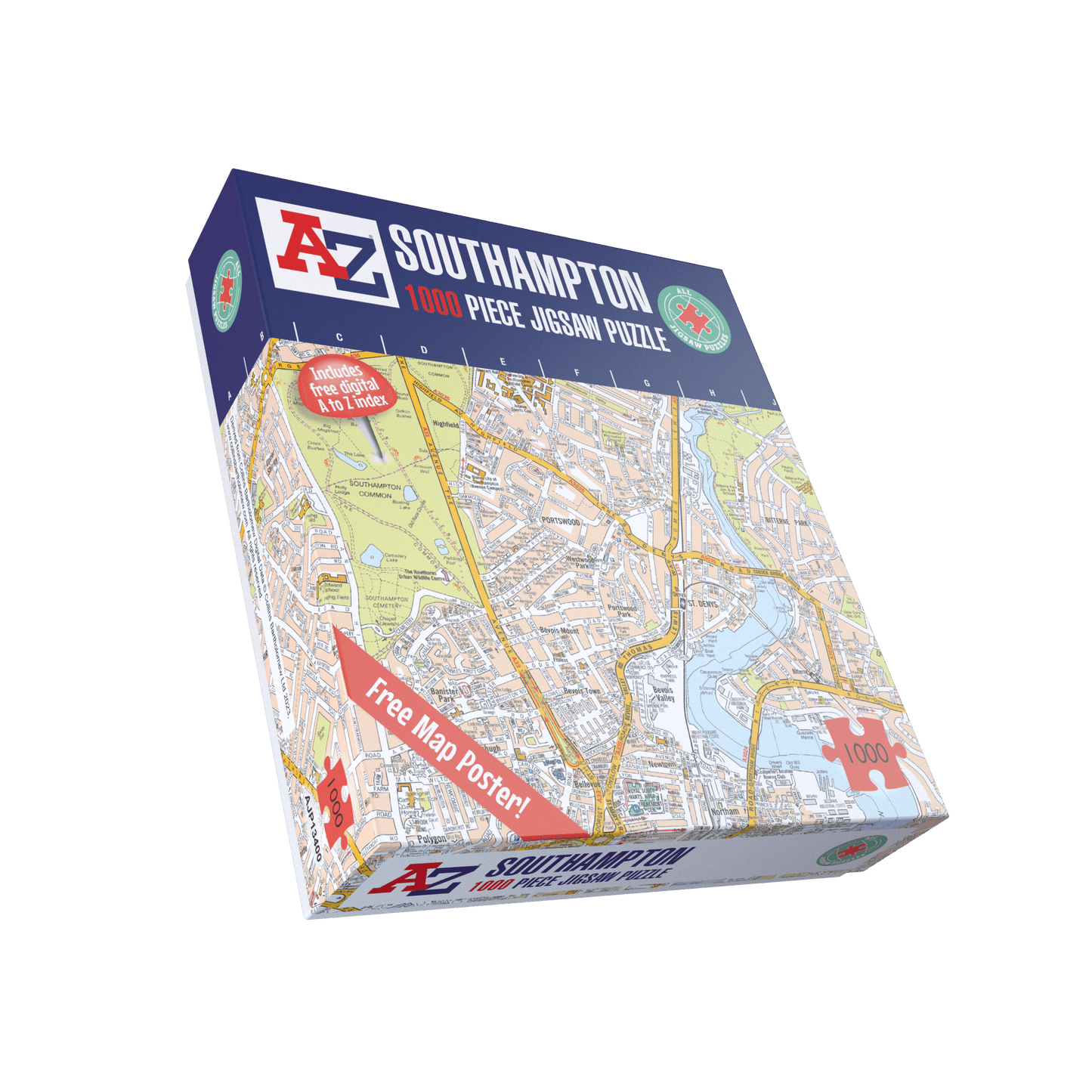 Carte de Southampton de A à Z, puzzle de 1000 pièces
