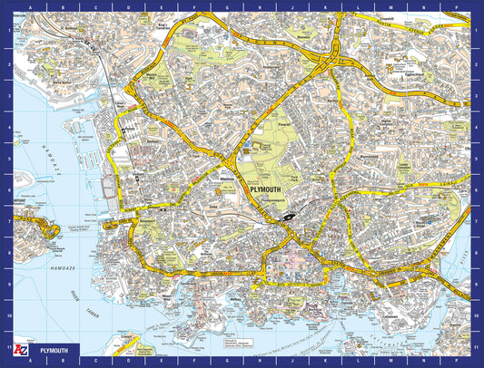 Puzzle 1000 pièces de la carte de Plymouth de A à Z