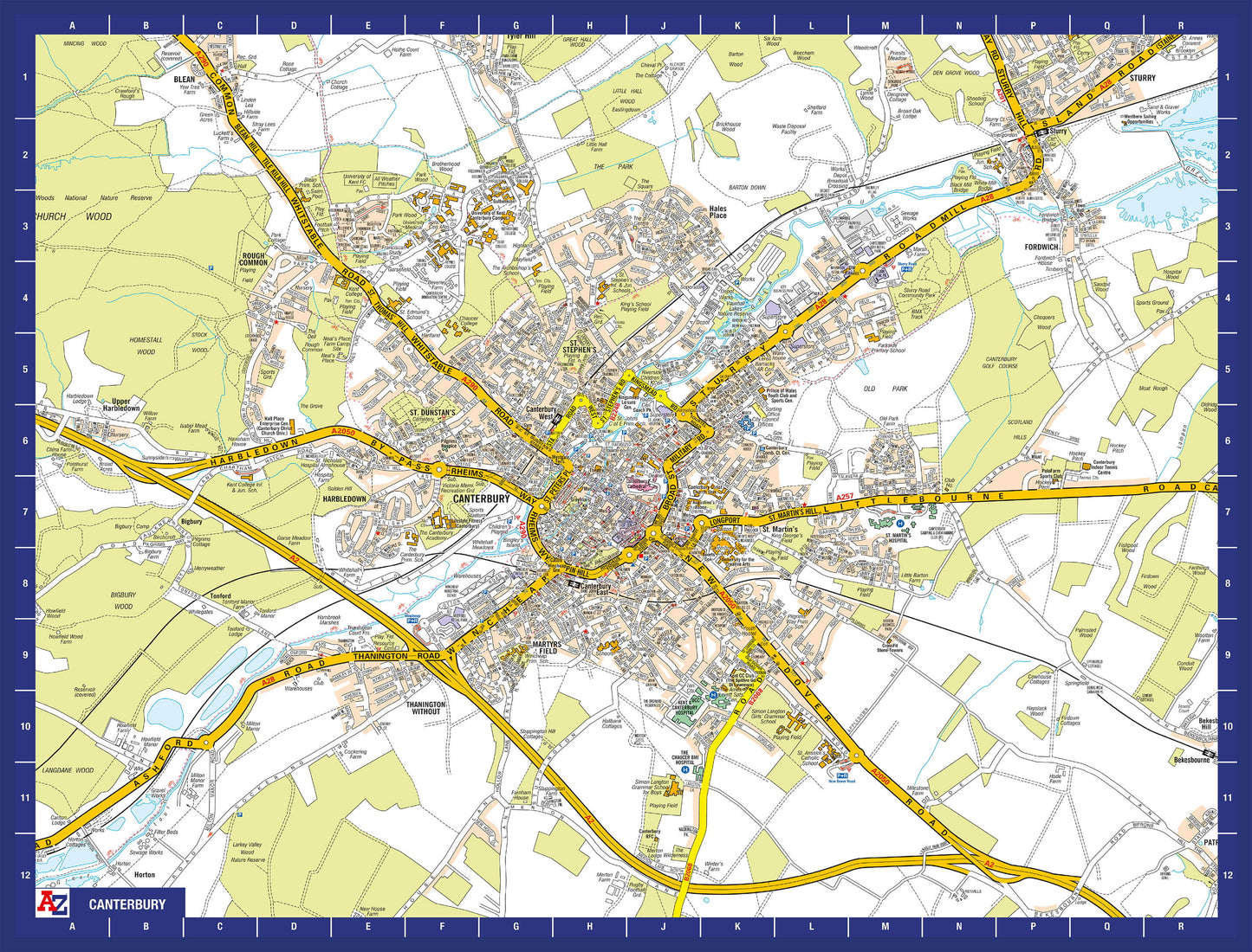 Puzzle 1000 pièces de la carte de Canterbury de A à Z