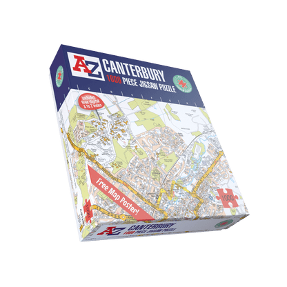 Puzzle 1000 pièces de la carte de Canterbury de A à Z