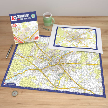 Puzzle 1000 pièces de la carte de Canterbury de A à Z