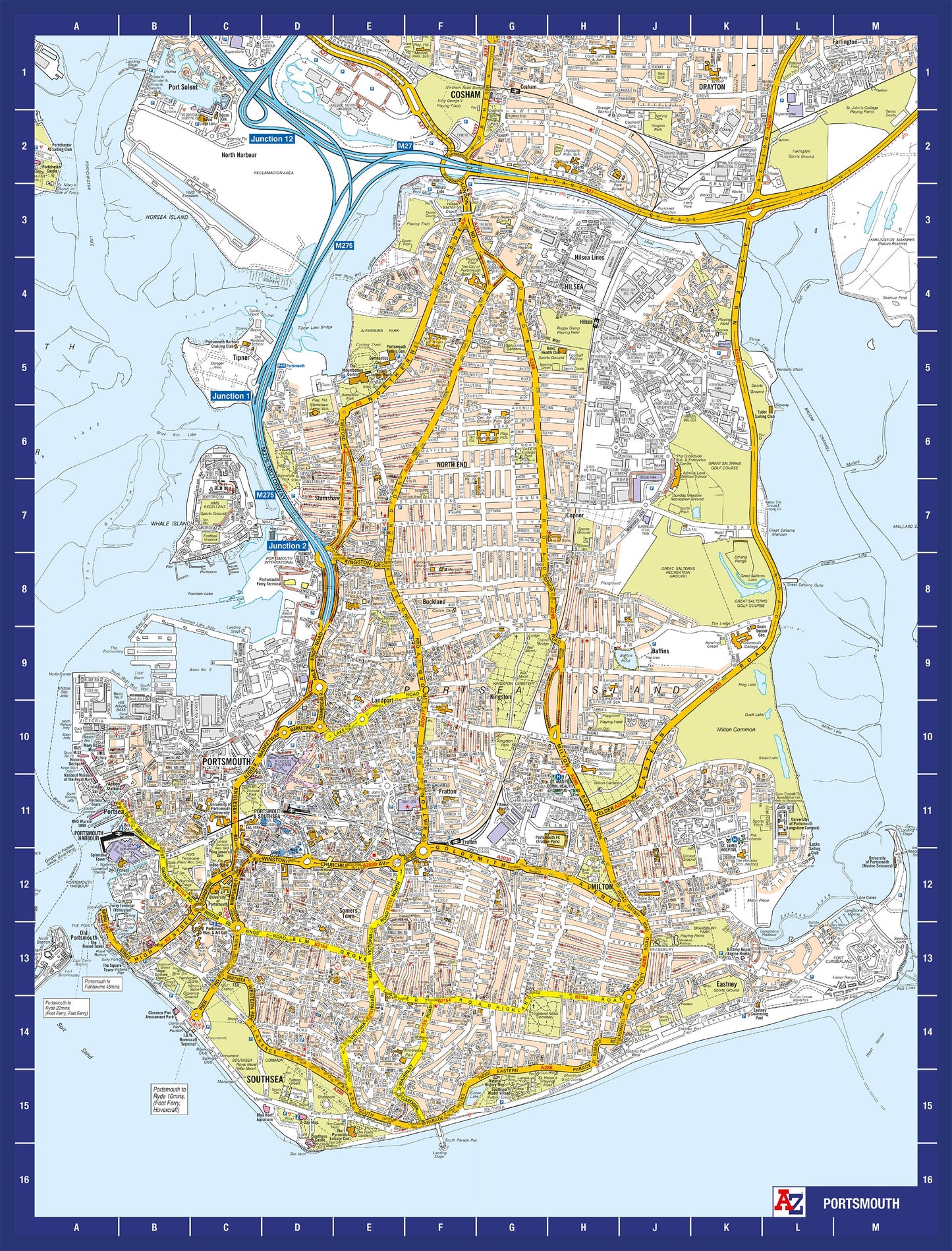 Puzzle 1000 pièces de la carte de Portsmouth de A à Z