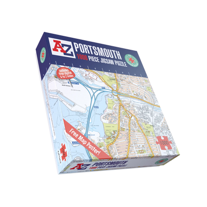 Puzzle 1000 pièces de la carte de Portsmouth de A à Z