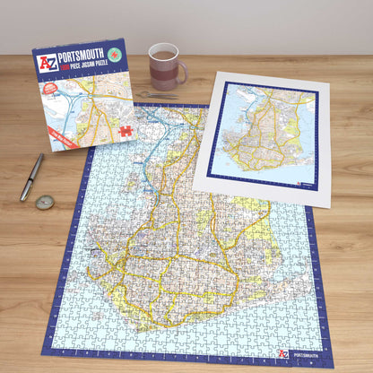 Puzzle 1000 pièces de la carte de Portsmouth de A à Z
