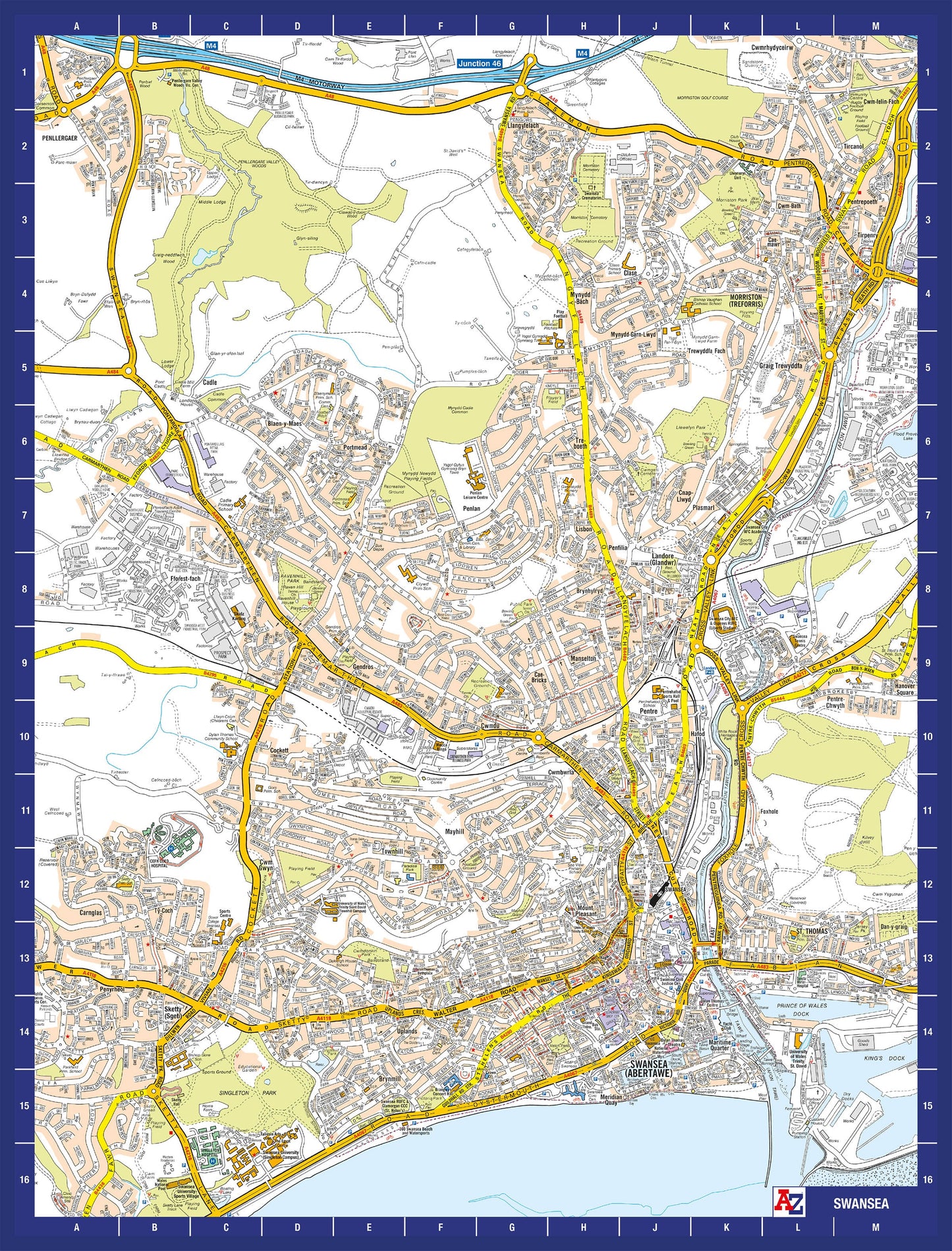 A-Z Map of Swansea 1000 Piece Jigsaw