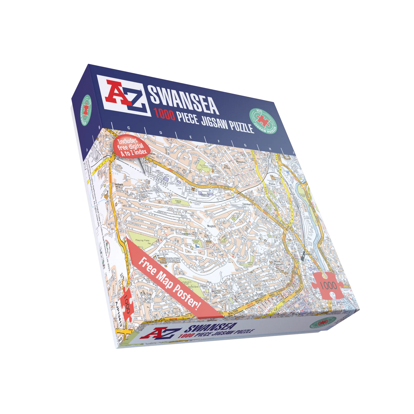 A-Z Map of Swansea 1000 Piece Jigsaw