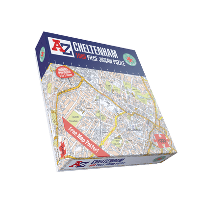 Puzzle mit 1000 Teilen, Karte von Cheltenham, von A bis Z
