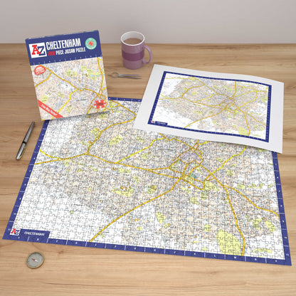 Puzzle mit 1000 Teilen, Karte von Cheltenham, von A bis Z