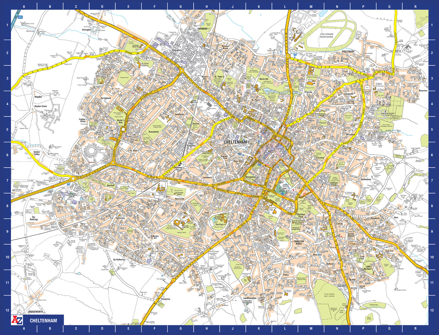 A to Z Map of  Cheltenham 1000 Piece Jigsaw