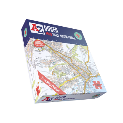 Puzzle mit 1000 Teilen, Karte von Dover von A bis Z