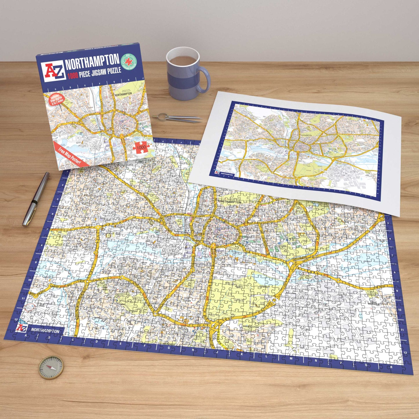 A-Z Map of Northampton 1000 Piece Jigsaw