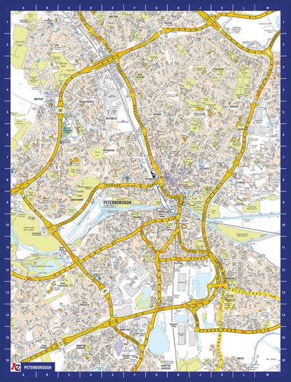 Puzzle de 1000 pièces représentant la carte de Peterborough de A à Z