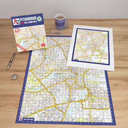 Puzzle de 1000 pièces représentant la carte de Peterborough de A à Z